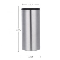 Stock 12oz Double wall Stainless Steel Insulated Slim Beer Can Cooler Holder Skinny Can Cooler