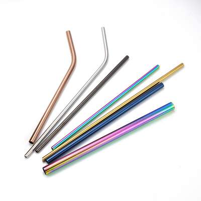 304 stainless steel metal drinking reusable straw with customized service