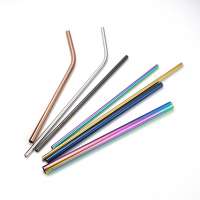 304 stainless steel metal drinking reusable straw with customized service