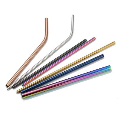 Amazon top seller custom 304 stainless steel drinking straws, metal drinking straw set