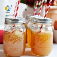 milk shake glass jar with drinking straw