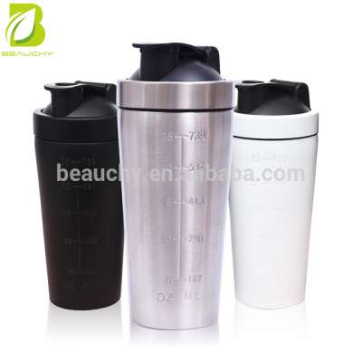 Eco-Friendly Feature Outdoor Recyclable 750ML Vacuum Insulated Stainless Steel Shaker Water Bottle with Plastic Protein Box