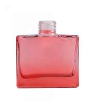 Wholesale Luxury Design Square Red 150ML Perfume Bottle Glass Empty Bottle Perfume High Quality Bottle