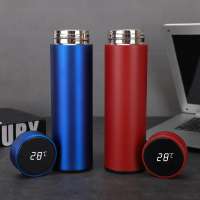 500Ml Double Wall Insulated Custom vacuum flask Smart Thermos Water Bottle with Led Temperature Display